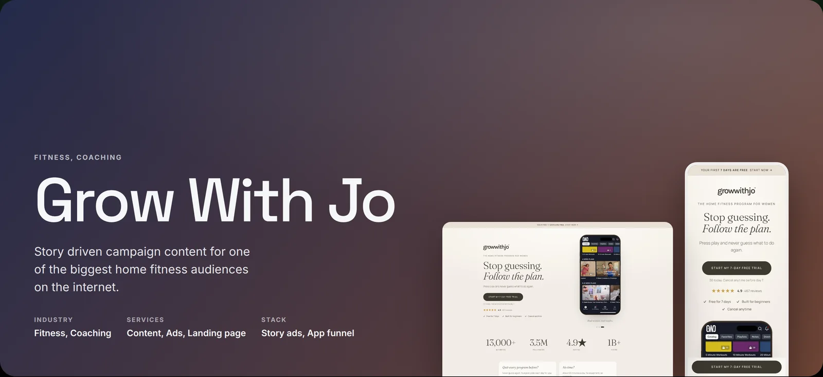Grow With Jo case study by donebyverde