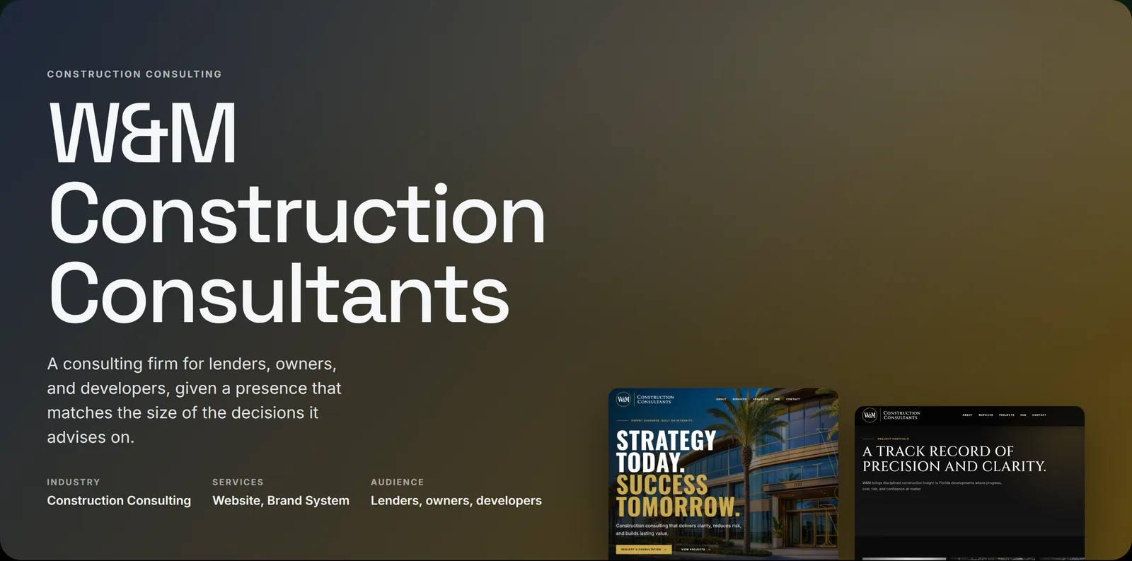 WandM Construction Consultants case study by donebyverde
