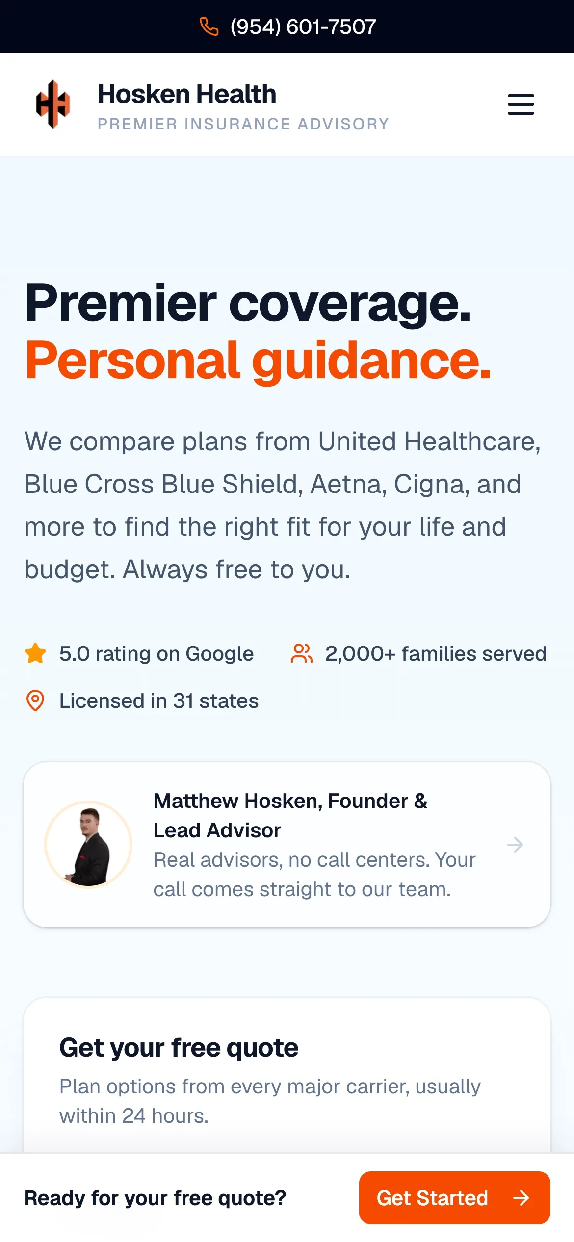 Hosken Health on mobile