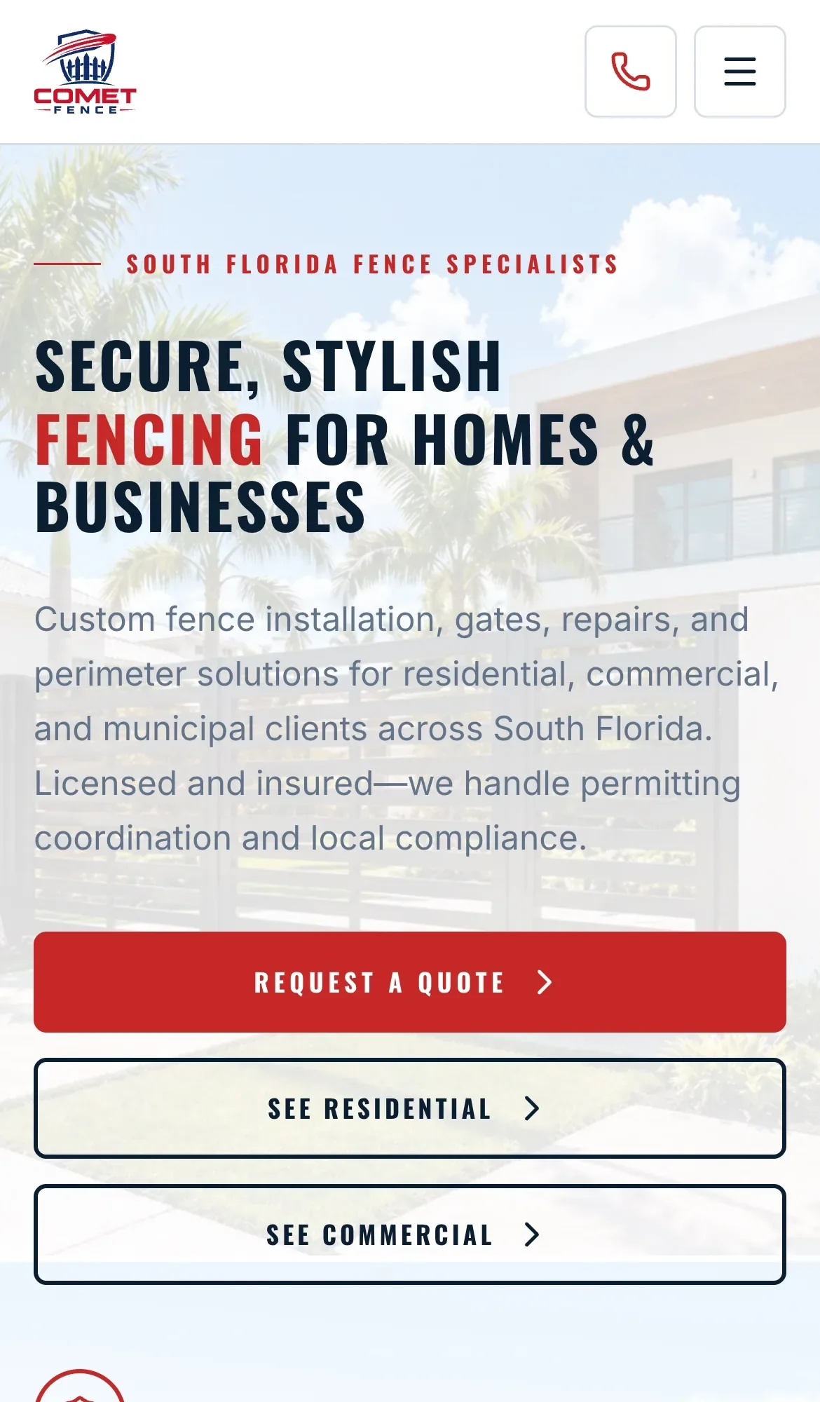 Comet Fence on mobile